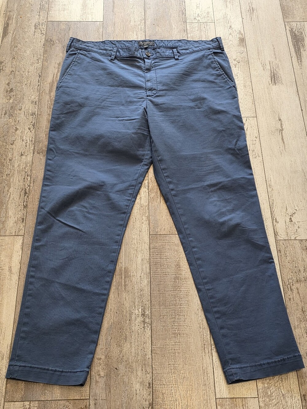 (40x32) Men's Banana Republic Chinos Pants Blue Flat Front Slim Fit Flex Cotton